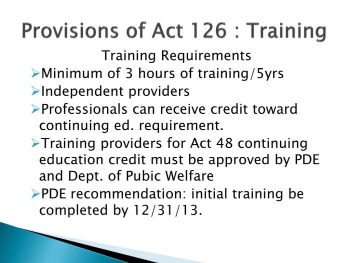 Act 126 training quiz answers