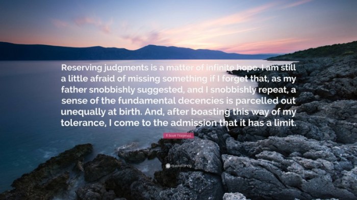 Reserving judgments is a matter of infinite hope