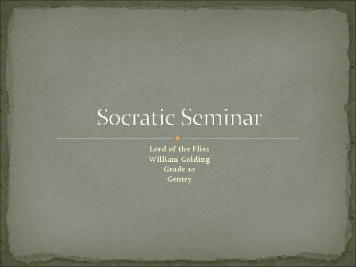 Lord of the flies socratic seminar questions