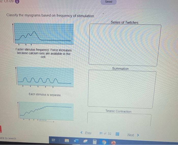 Classify the myograms based on frequency of stimulation