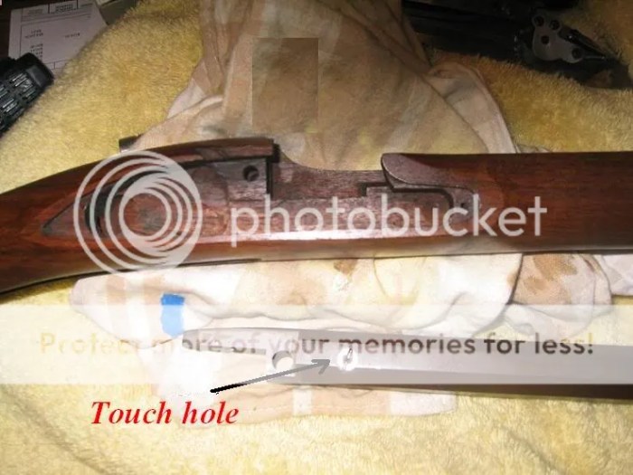 Touch hole on this flintlock muzzleloader